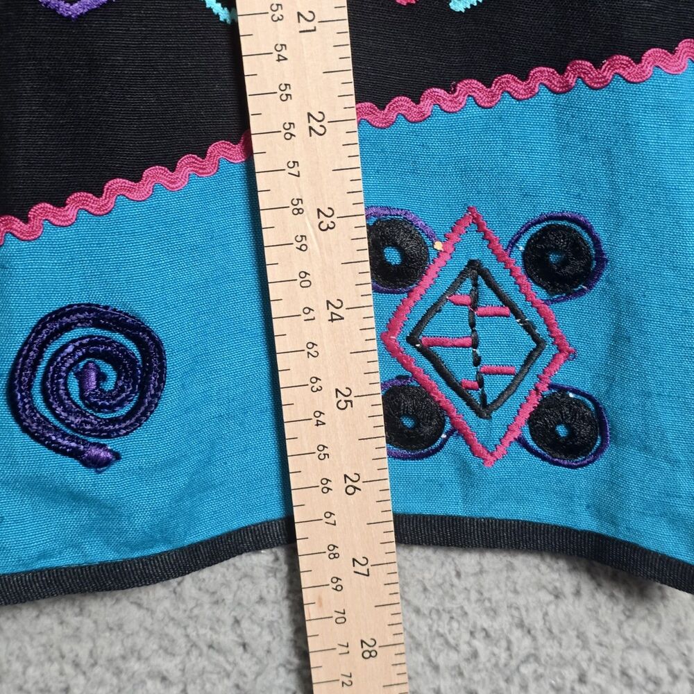 Indigo Moon Patchwork Boho Jacket Blue Green Larg… - image 8